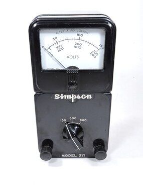 Antique Bakelite 1930's Simpson Model 371 AC Volt Meter - Excellent & Working